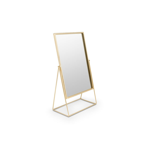Mirror Rectangular on Stand Gold 26.5x42.7x14cm