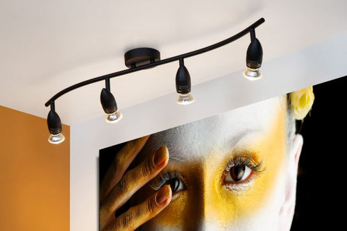 Caro Plafondspot 4xGU10 Zwart