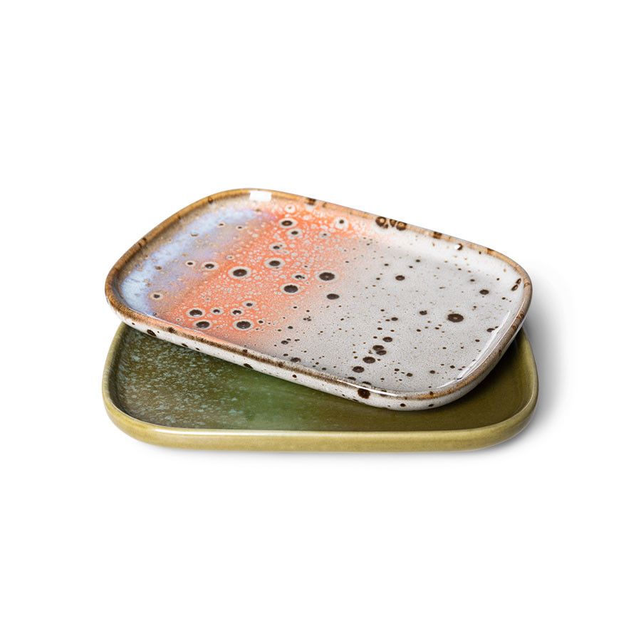 70s ceramics: small trays, atlas (set of 2)