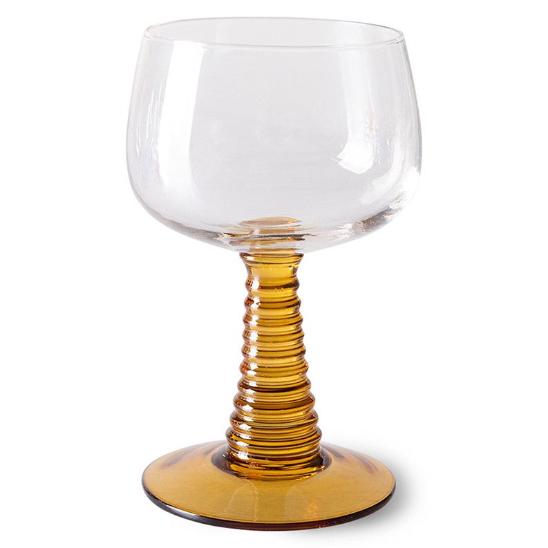 Swirl wine glass high, ochre