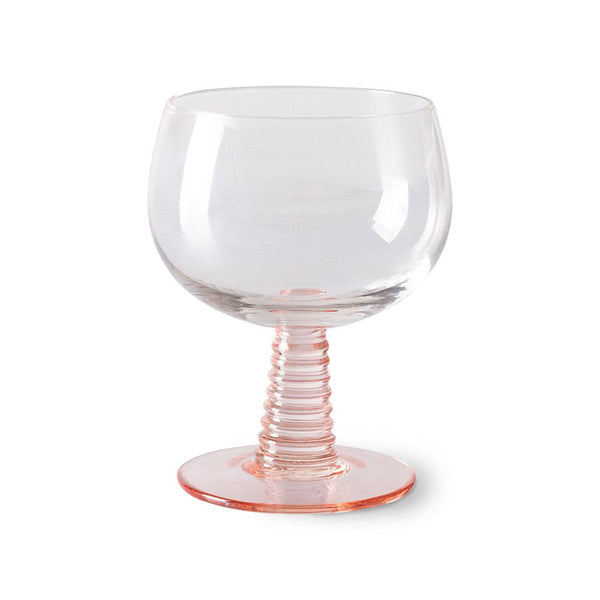 Swirl wine glass low, nude