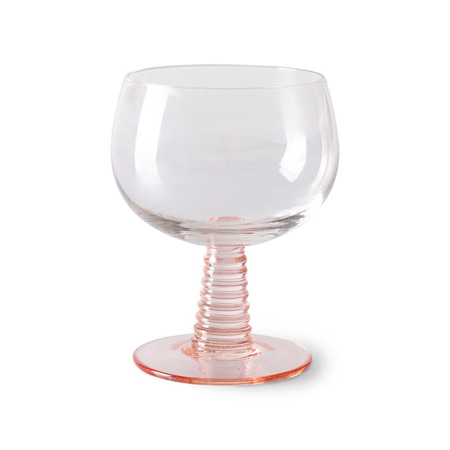 Swirl wine glass low, nude