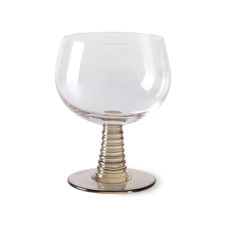Swirl wine glass low, green