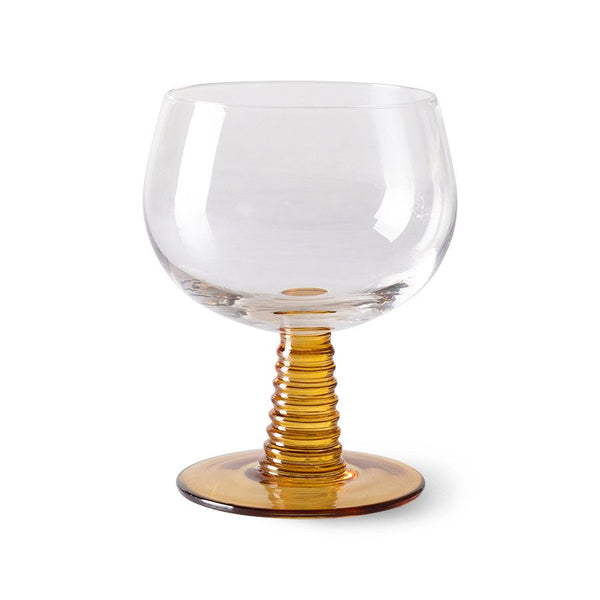 Swirl wine glass low, ochre