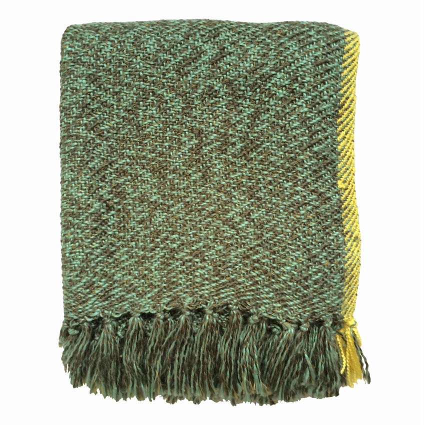 Malagoon plaid mélange - olijfgroen - 125x150cm
