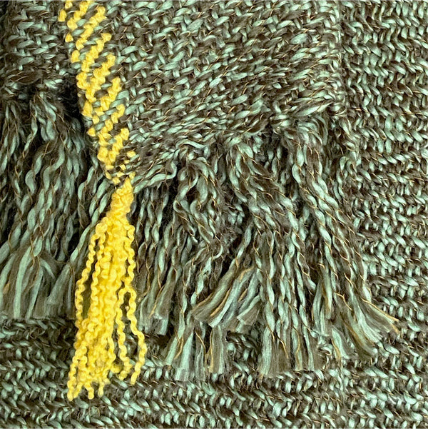 Malagoon plaid mélange - olijfgroen - 125x150cm