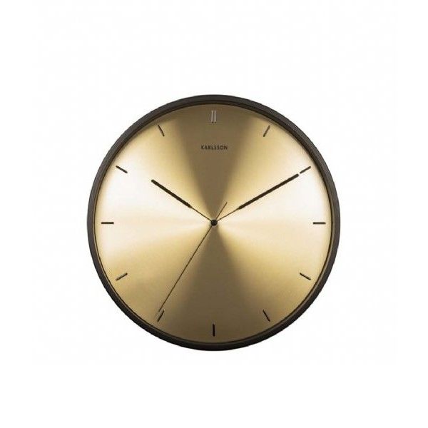Wall clock Finesse gold dial, black case