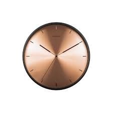 Wall clock Finesse copper dial, black case