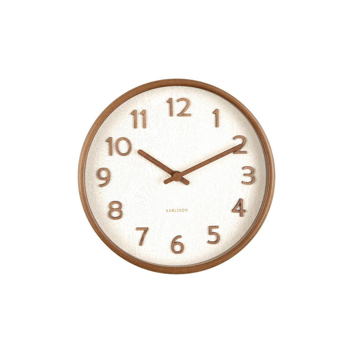 Wall clock Pure wood grain small ivory