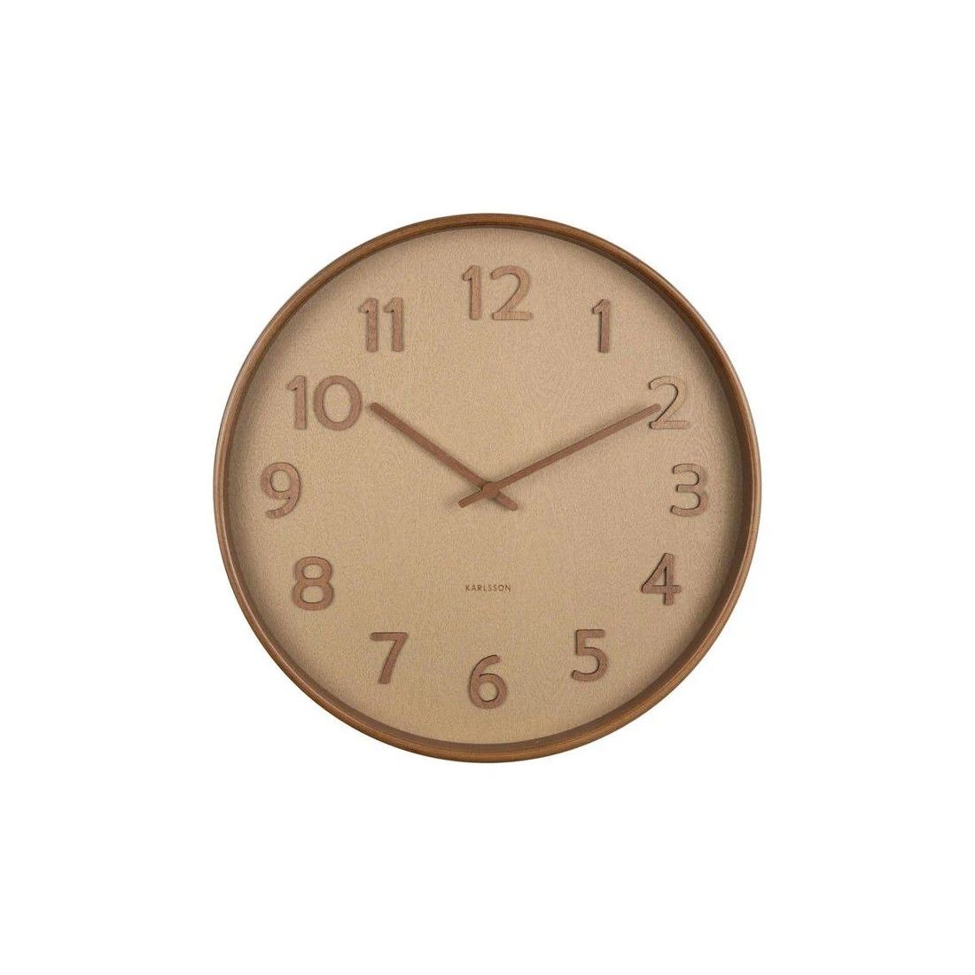 Wall clock Pure wood grain sand brown