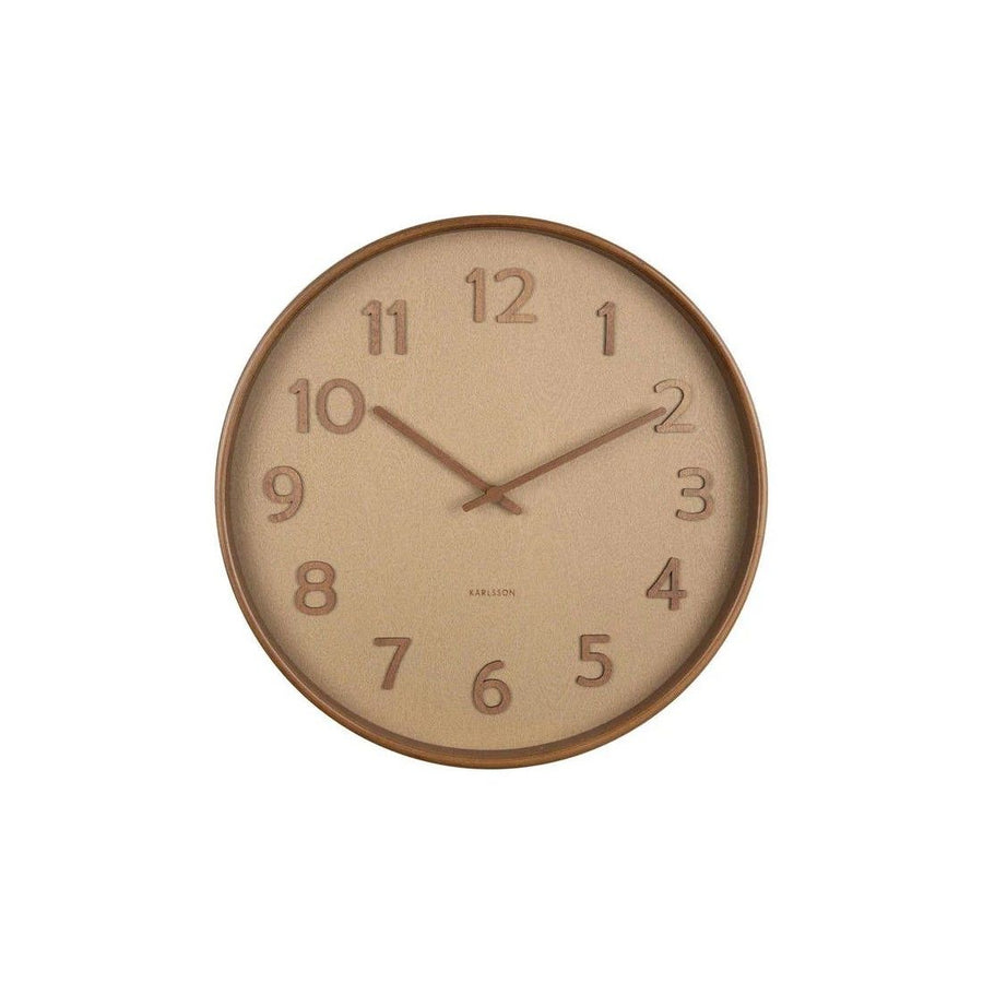 Wall clock Pure wood grain sand brown