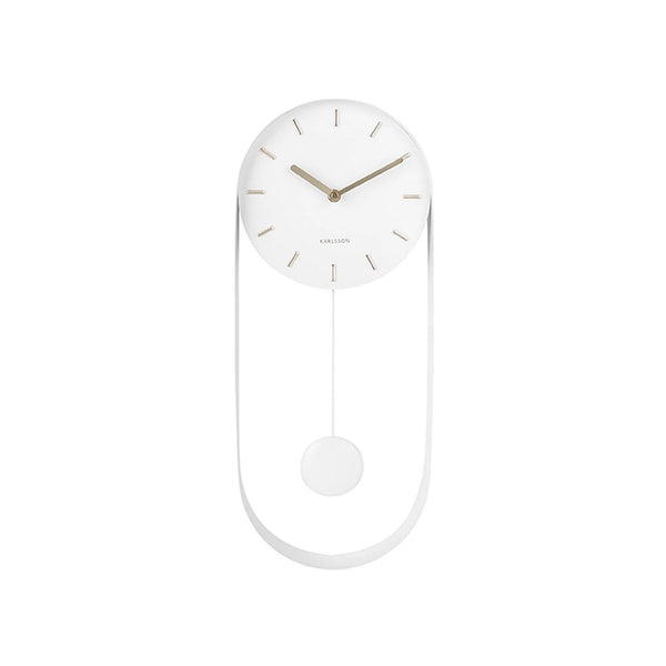 Wall clock Pendulum Charm steel white