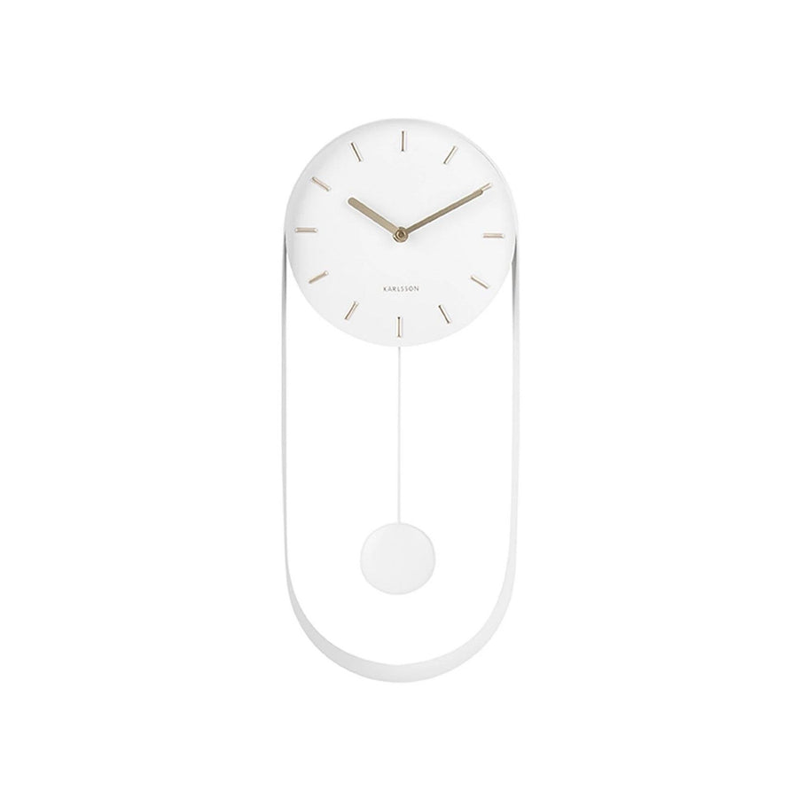 Wall clock Pendulum Charm steel white