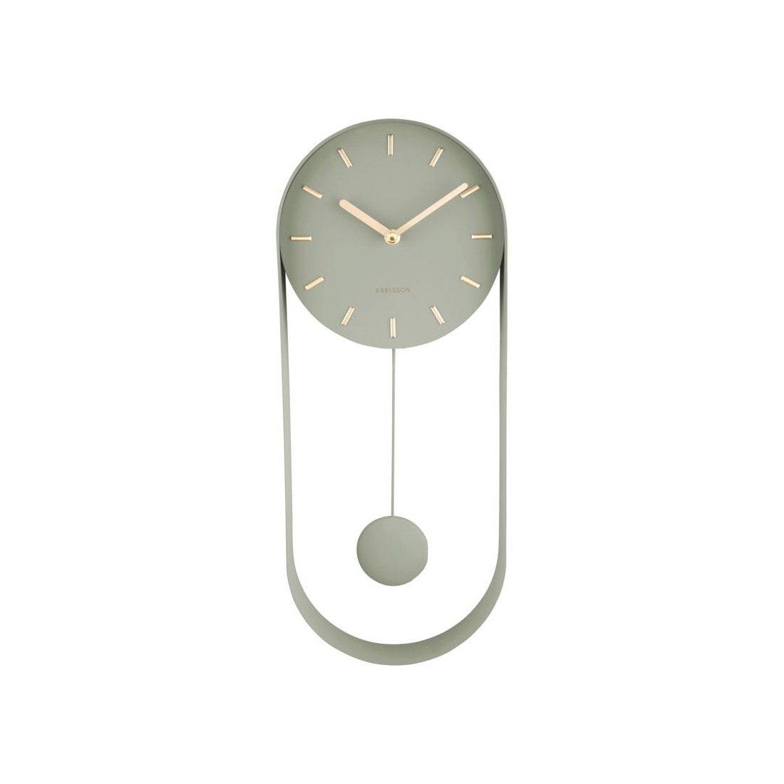 Wall clock Pendulum Charm steel jungle green