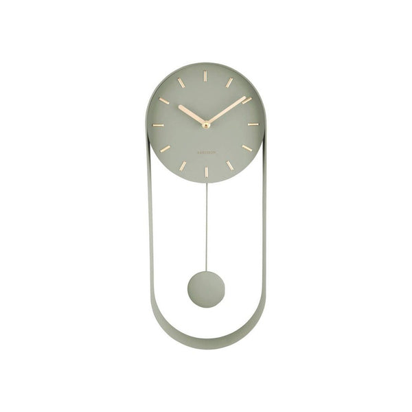 Wall clock Pendulum Charm steel jungle green