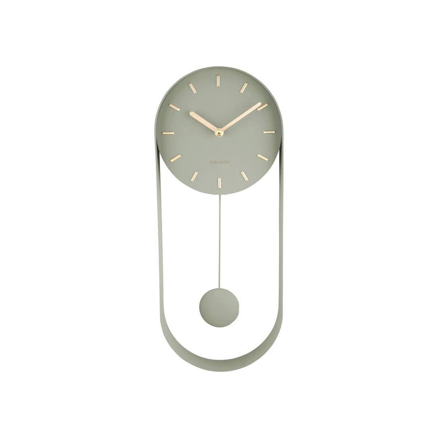 Wall clock Pendulum Charm steel jungle green