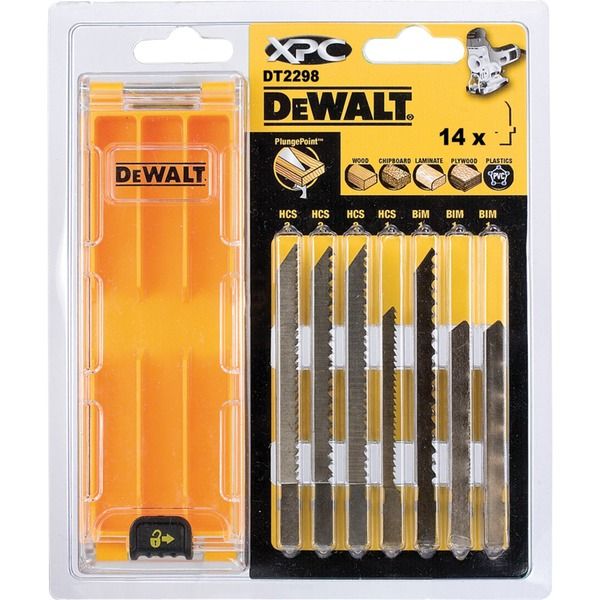 DT2298-QZ Cassette 14-delig XPC® zaagbladen voor hout (DT2205 x 3, DT2209 x 3, DT2213 x 3, DT2207 x 1, DT2216 x 1, DT2217 x 1, DT2218 x 1, DT2220 x 1)