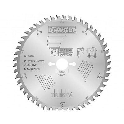 DT4345-QZ CZB geschikt voor Trespa®, 250x30x50t, HT, positief 5°, kerf 3,2mm