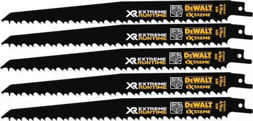 "DT99555-QZ Xtreme Runtime 230mm (9"") 6TPI Recip Blade-5PK"