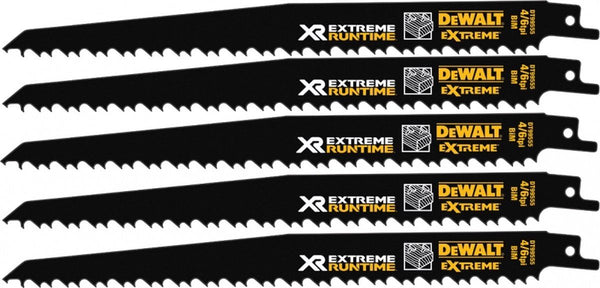 "DT99555-QZ Xtreme Runtime 230mm (9"") 6TPI Recip Blade-5PK"