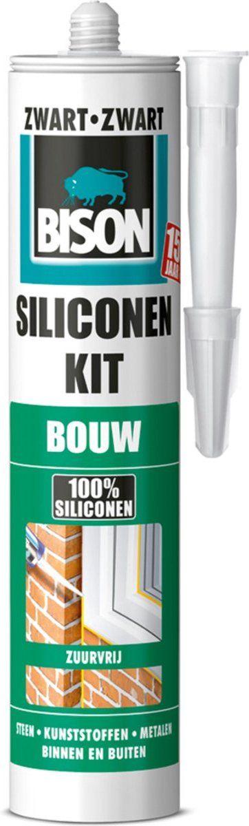 Siliconenkit bouw 300 ml koker zwart