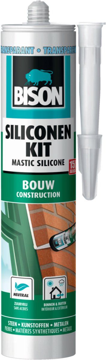 Siliconenkit bouw 300 ml koker transparant