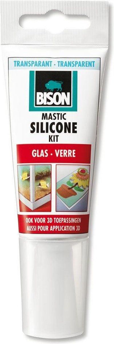 Siliconenkit glas 60 ml tube transparant