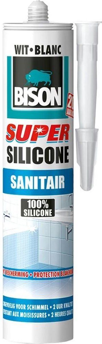 Super silicone sanitair 300 ml koker wit