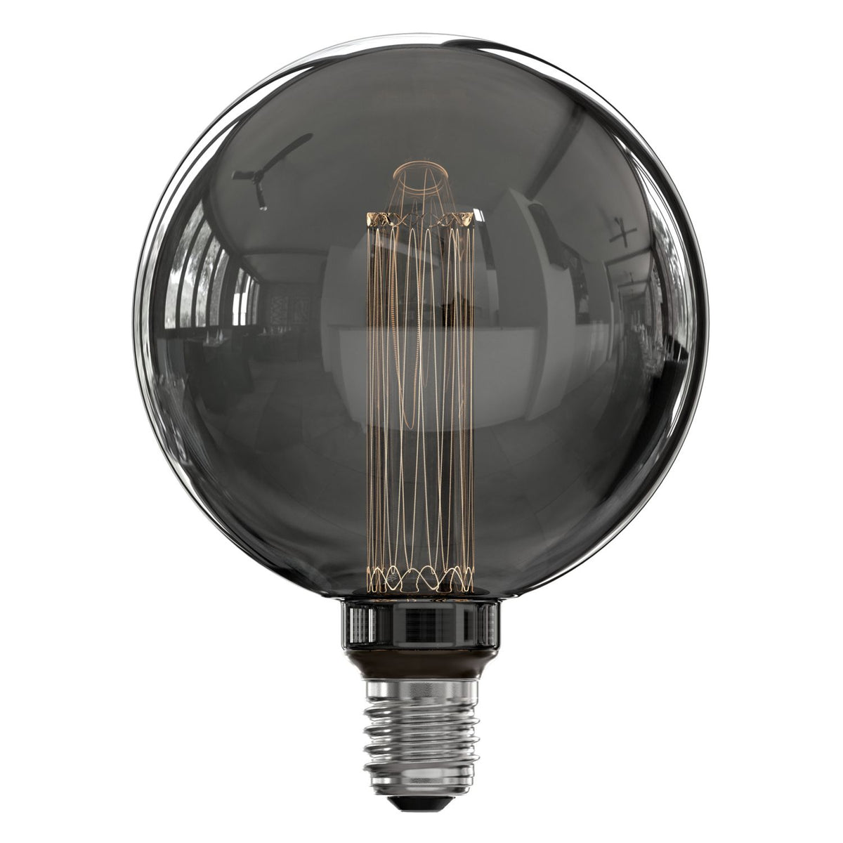 Calex LED Glasfiber G125 Globe lamp 220-240V 3,5W 40LM 2000K Titanium E27 dimmable, energy label B