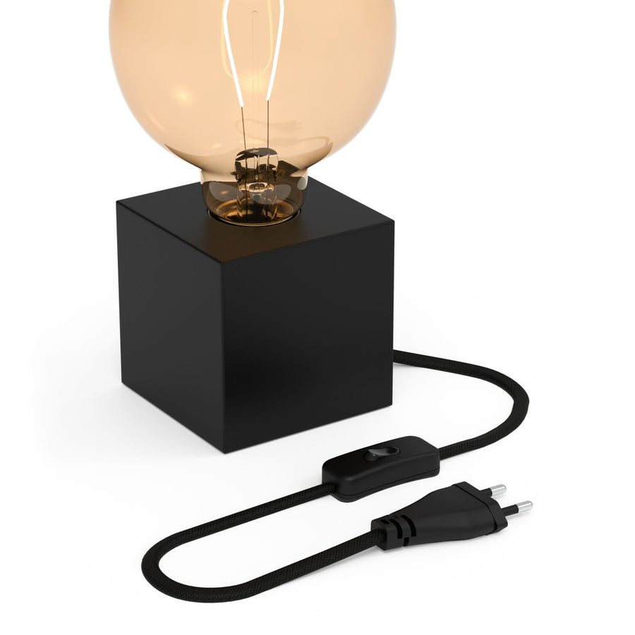 Calex tafelarmatuur E27 met schakelaar max. 1*40W, 1,8M snoer matt black