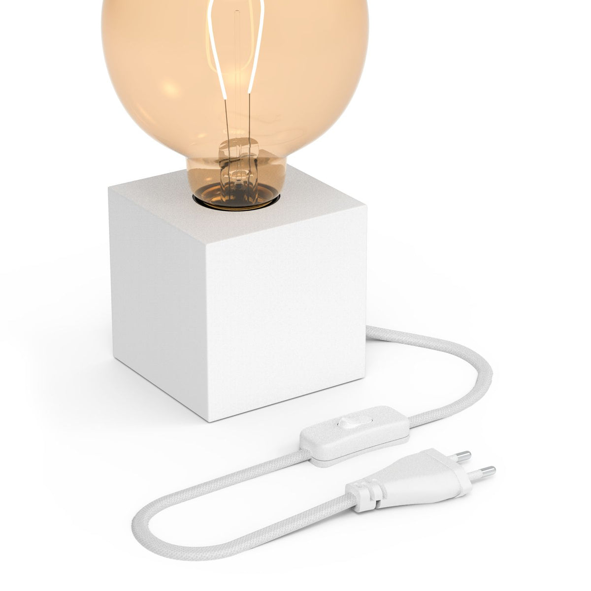 Calex table fixture E27 with switch max.1x40W 1,8M cable, matt white color