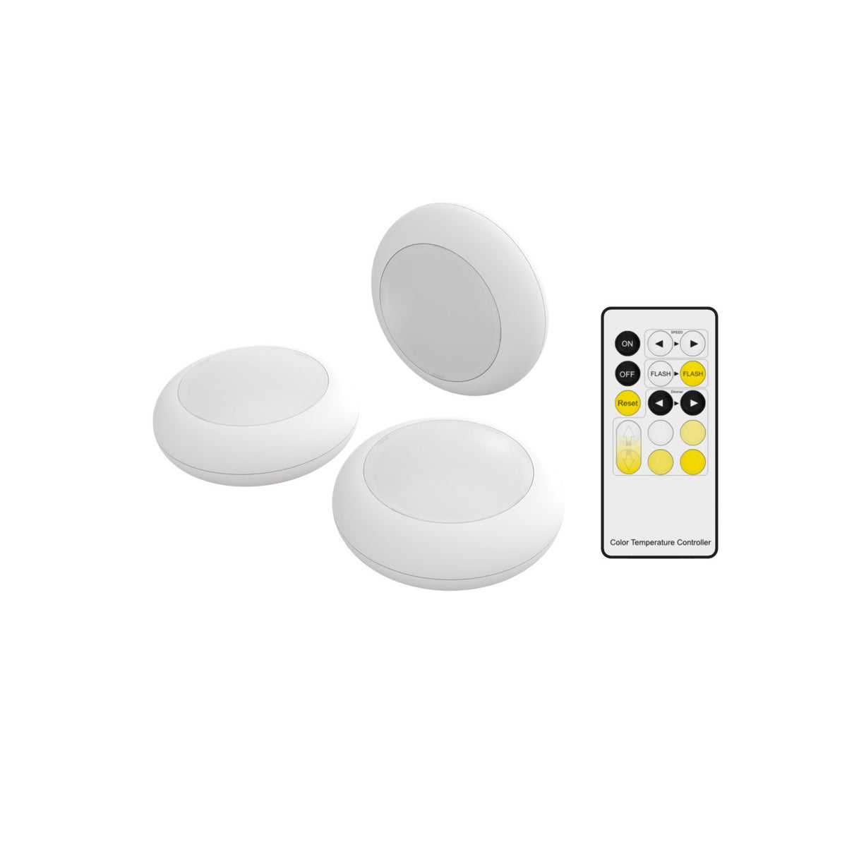 Calex Pucklights inclusief remote - 3 set