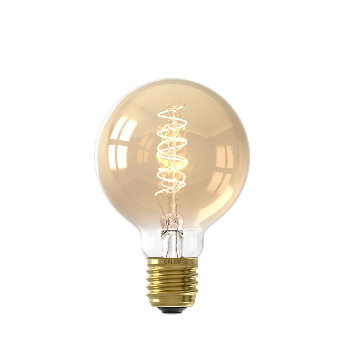 LED Flex Filament Globelamp G80 220-240V 3.8W E27 250lm 2100K Goud, dimbaar