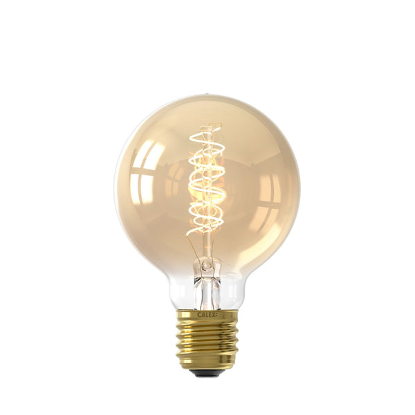LED Flex Filament Globelamp G80 220-240V 3.8W E27 250lm 2100K Goud, dimbaar