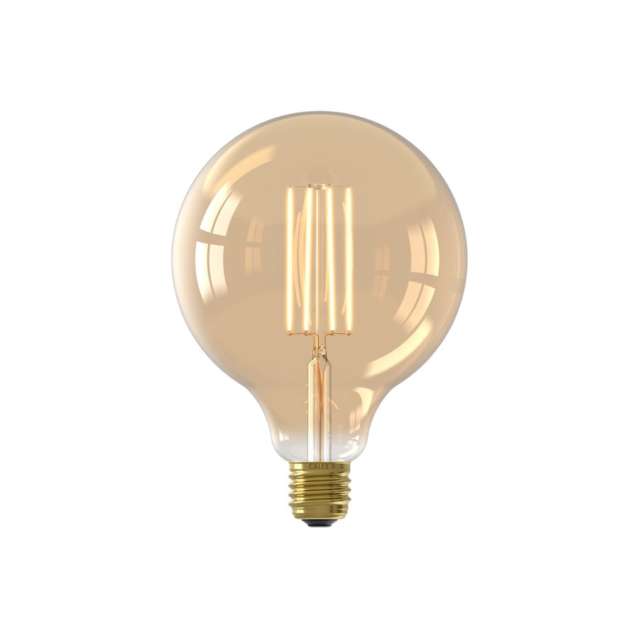 LED volglas LangFilament Globelamp 220-240V 4.5W 470lm E27 G125, Goud 2100K Dimbaar