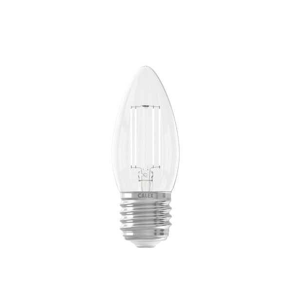 LED volglas Filament Kaarslamp 220-240V 4.5W 470lm E27 B35, Helder 2700K CRI80 Dimbaar