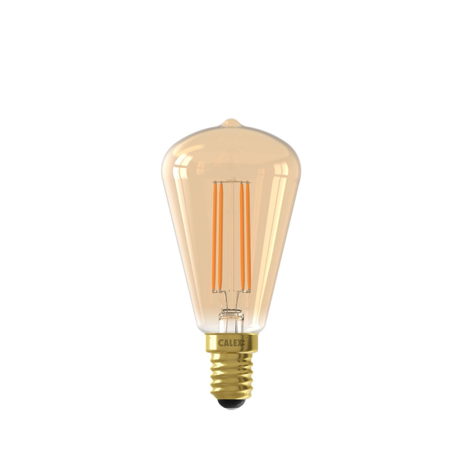 LED volglas Filament Rustieklamp 220-240V 3.5W 250lm E14 ST48, Goud 2100K Dimbaar