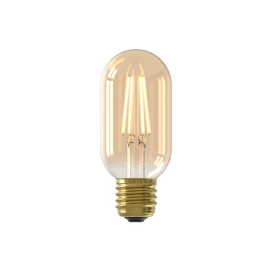 LED volglas Filament buismodel lamp 220-240V 3.5W 250lm E27 T45x110, Goud 2100K Dimbaar