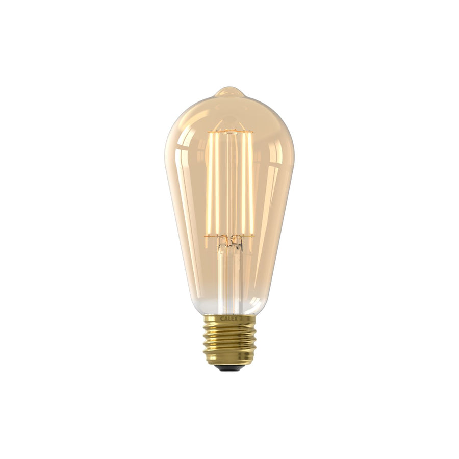 LED volglas LangFilament Rustieklamp 220-240V 3.5W 250lm E27 ST64, Goud 2100K Dimbaar