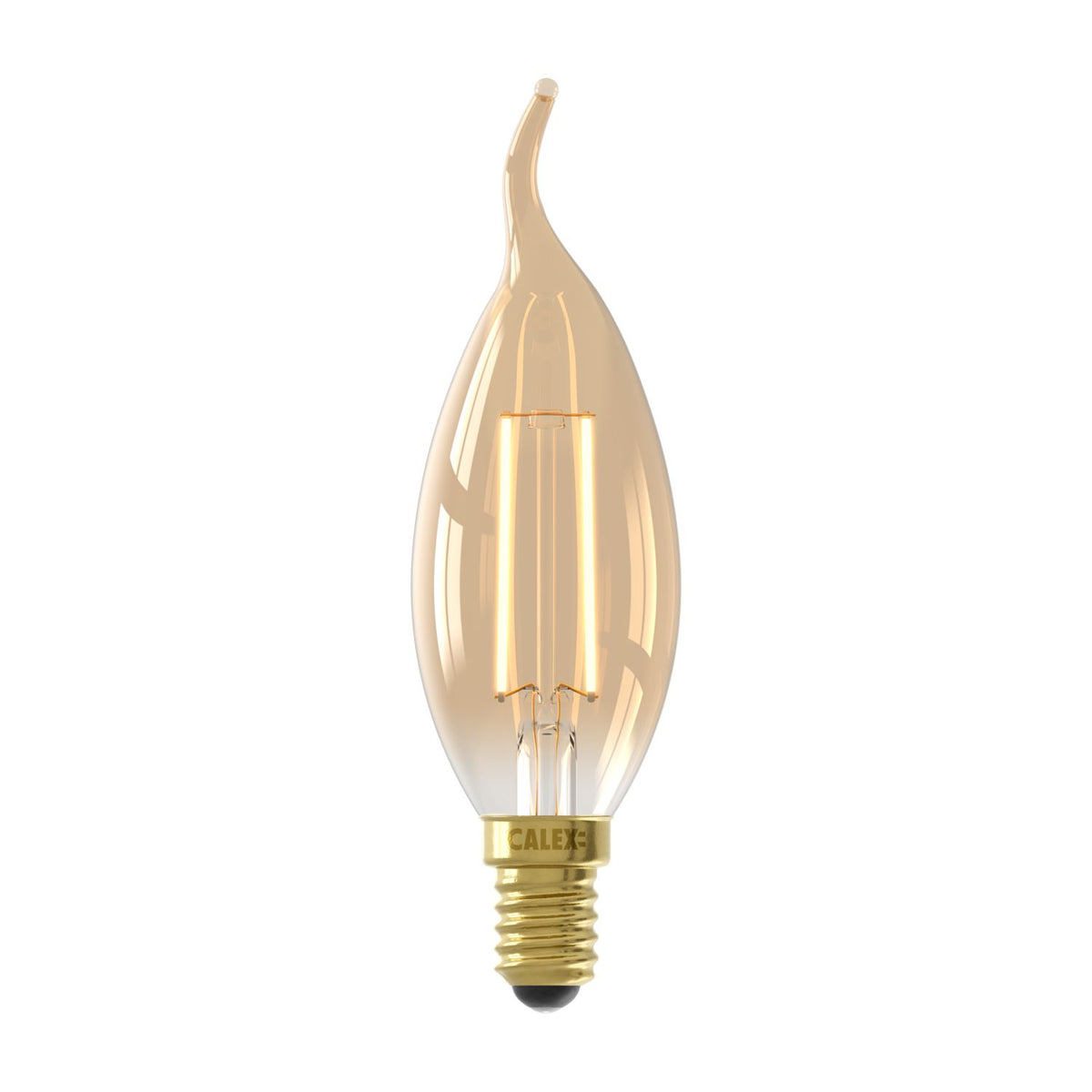 LED volglas Filament Tip-Kaarslamp 220-240V 3,5W 250lm E14 BXS35, Goud 2100K CRI80 Dimbaar