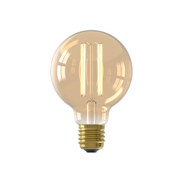 LED volglas LangFilament Globelamp 220-240V 3.5W 250lm E27 G80, Goud 2100K Dimbaar