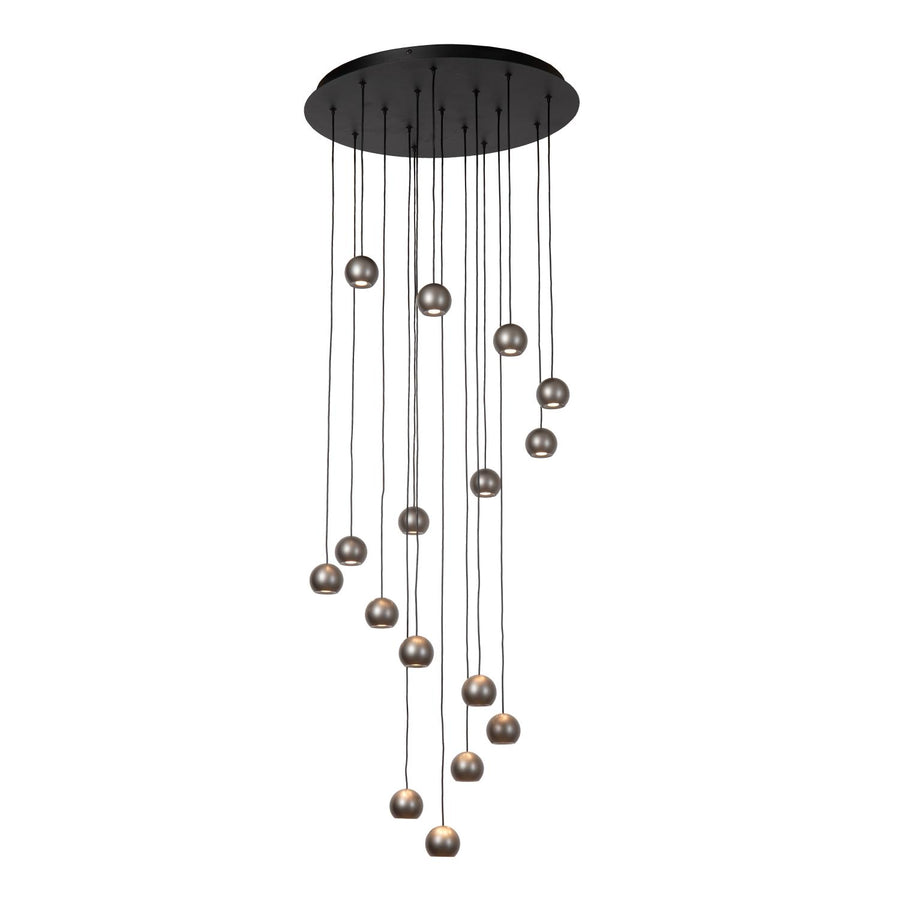 Lucide MONTANA dimbare LED-hanglamp 16 × 5,7 W, 2700–4000 K, ijzergrijs