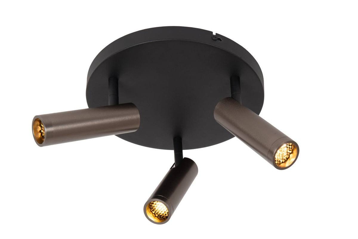 Lucide GRADO plafondspot Ø 25 cm, 3 × GU10, ijzergrijs