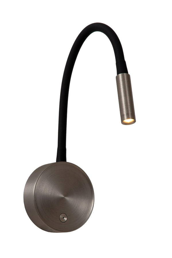 Lucide ASJA oplaadbare LED-wandspot met 3 dimstanden, 3 W, ijzergrijs