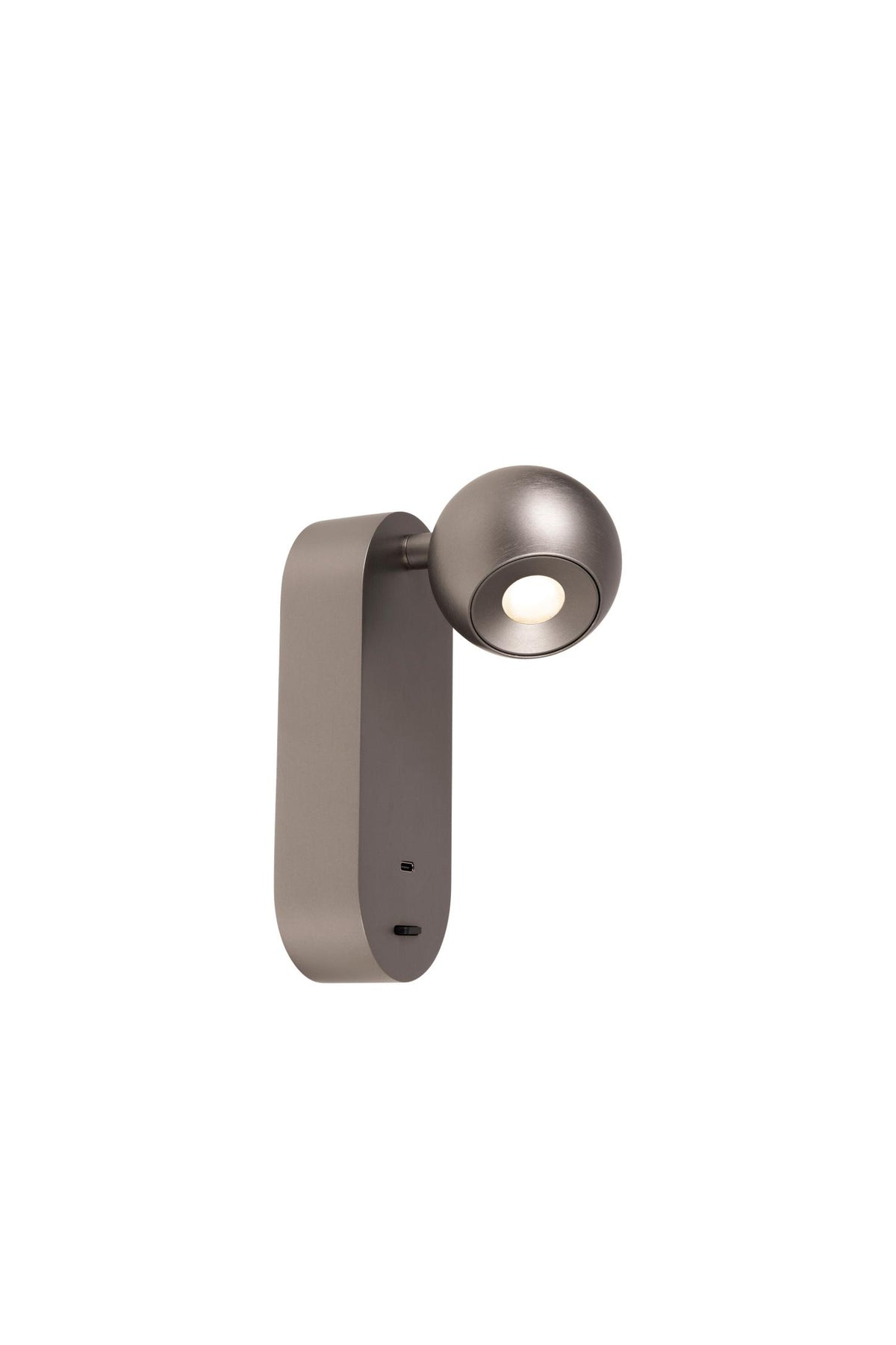 Lucide MONTANA LED-wandlamp met USB-poort, 6 W, 2700–4000 K, ijzergrijs