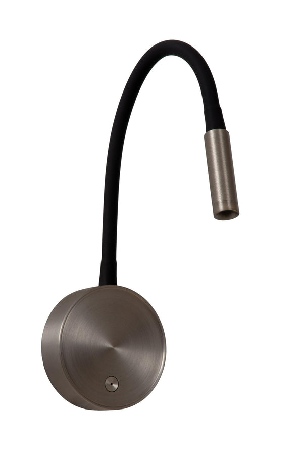 Lucide ASJA oplaadbare LED-wandspot met 3 dimstanden, 3 W, ijzergrijs