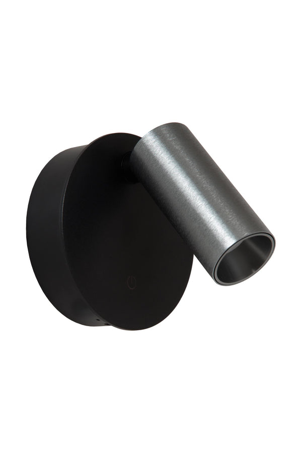 Lucide TONI oplaadbare LED-wandspot met dimfunctie, Ø 8,1 cm, 2 W, 2700–4000 K, ijzergrijs