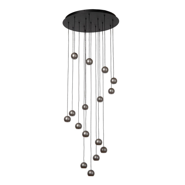 Lucide MONTANA dimbare LED-hanglamp 16 × 5,7 W, 2700–4000 K, ijzergrijs