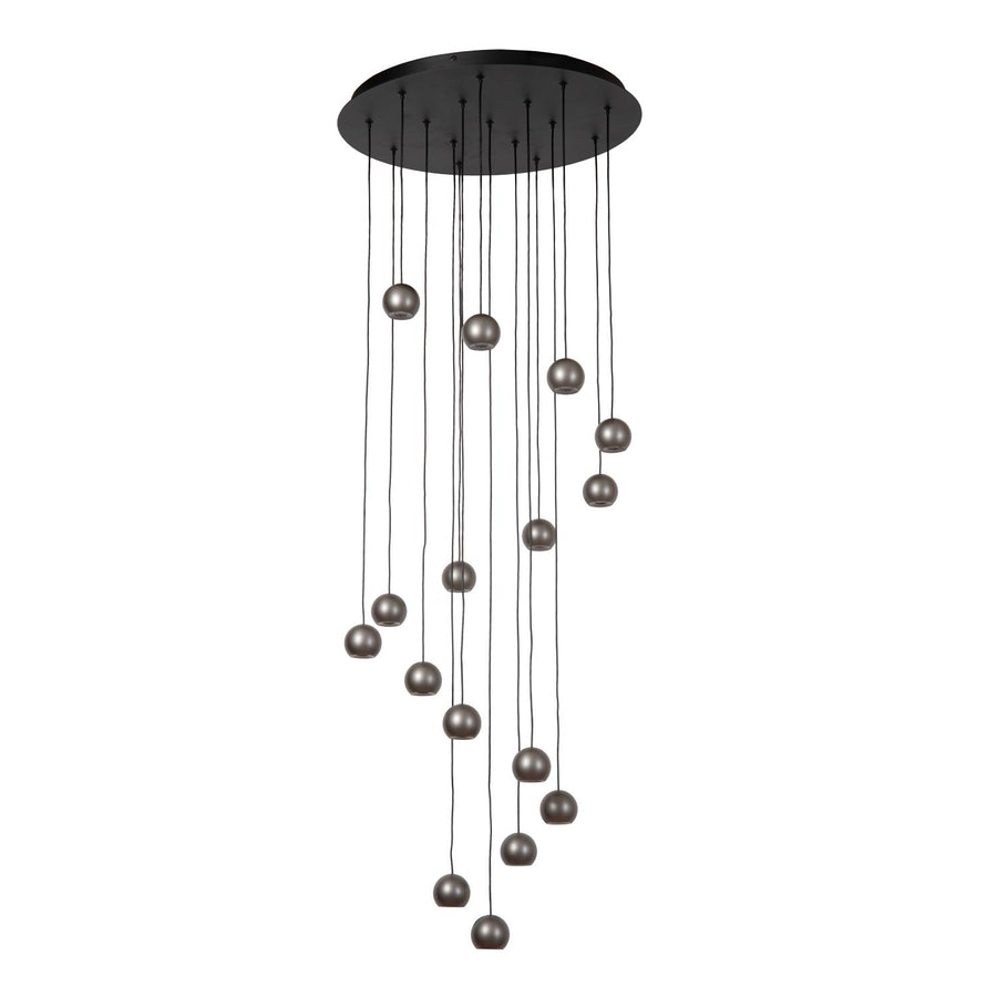 Lucide MONTANA dimbare LED-hanglamp 16 × 5,7 W, 2700–4000 K, ijzergrijs
