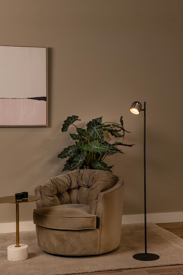 Lucide SKANSKA RECH oplaadbare LED-vloerlamp voor binnen en buiten met dimfunctie, Ø 23 cm, 3 W, IP44, ijzergrijs